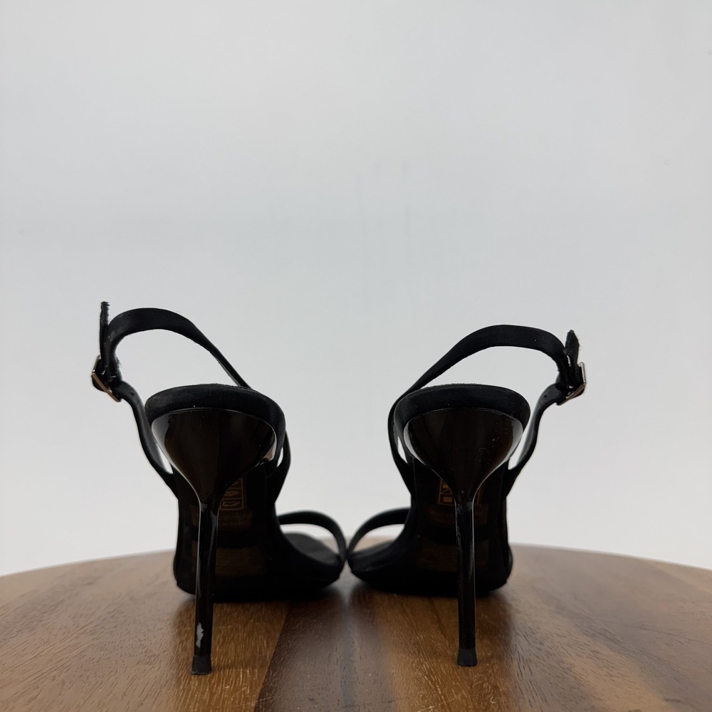 Womens Jeffrey Campbell Go-Getter Black Satin Slingback Heeled Sandals Size‎ 7 M - Picture 6 of 9